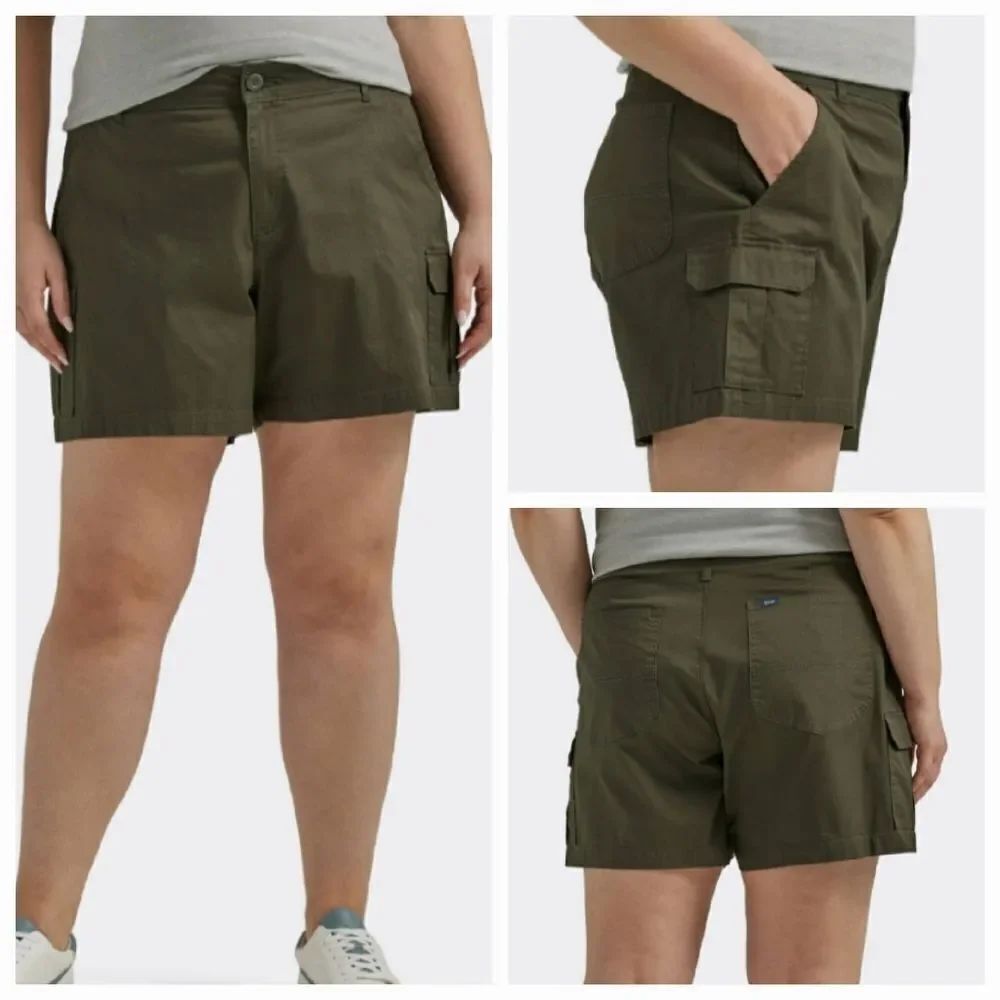 🔺️NWT Lee Olive Midrise Cargo Shorts Size 22